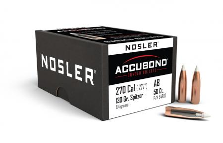 50 ogives Nosler Accubond calibre 270 (.277) 130 gr / 8,42 g