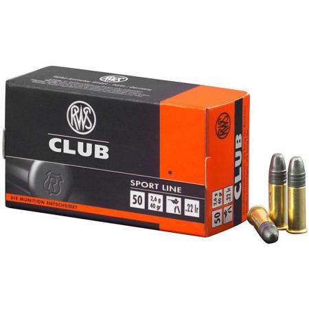 Boite de 50 cartouches RWS Club .22lr 40gr / 2,59g