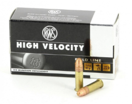 Boite de 50 cartouches RWS High Velocity .22lr  40gr / 2,59g