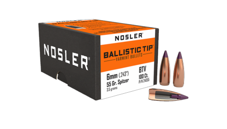 100 ogives Nosler Ballistic Tip Varmint calibre 6 mm (.264) 55 gr / 3.56 g