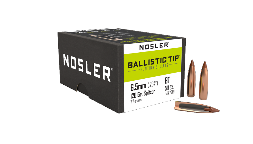 50 ogives Nosler Ballistic TIP calibre 6.5 mm (.264) 120 gr / 7,8 g