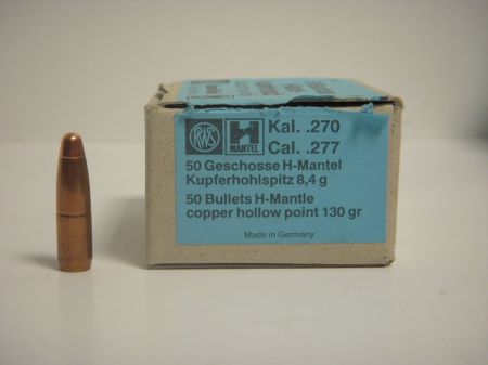 50 ogives H RWS calibre 270 (.277) 130 gr / 8.4 g