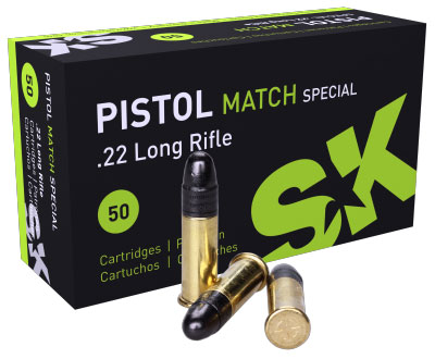 Boite de 50 cartouches SK Pistol Match Special .22lr 40gr / 2,59g