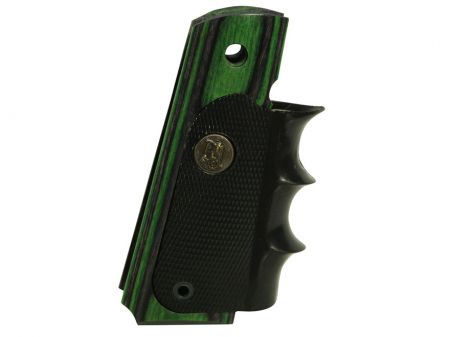 Poignée bois et caoutchouc  pour pistolet COLT 45 1911 Vert