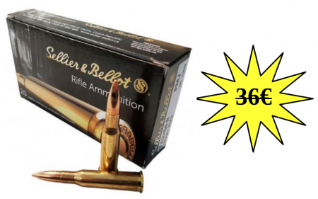 Cartouches Sellier & Bellot 7,62x54R FMJ 180 gr / 11,7 g - x20