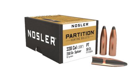 50 ogives Nosler Partition calibre 338 (.338) 250 gr / 14,57 g