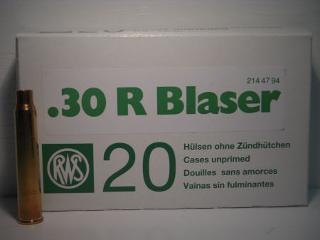 20 douilles vides RWS Cal .30 R Blaser RWS30RB