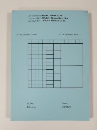 Carnet de tir BLEU pistolet 25m