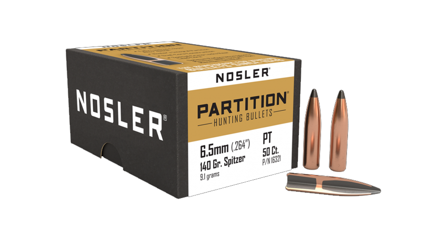 50 ogives Nosler Partition calibre 6.5 mm (.264) 140 gr / 9,10 g Spitzer