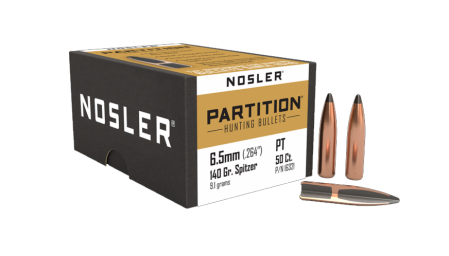 50 ogives Nosler Partition calibre 6.5 mm (.264) 140 gr / 9,10 g Spitzer