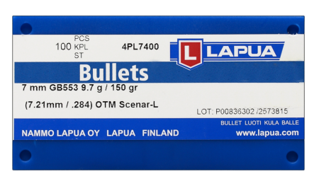 1000 ogives Lapua Scenar-L calibre 7 mm (.284) 150 gr / 9,72 g