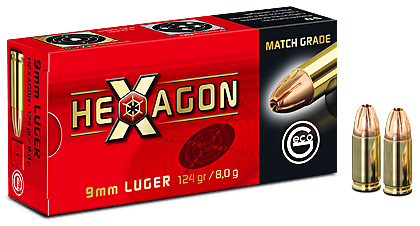 Boite de 50 cartouches GECO 9mm Luger HEXAGON 124 gr / 8 g