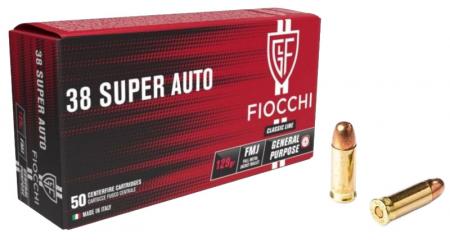 Cartouches FIOCCHI .38 Super Auto FMJ 129 gr / 8,36 g