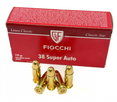 Cartouches FIOCCHI .38 Super Auto FMJ 129 gr / 8,36 g
