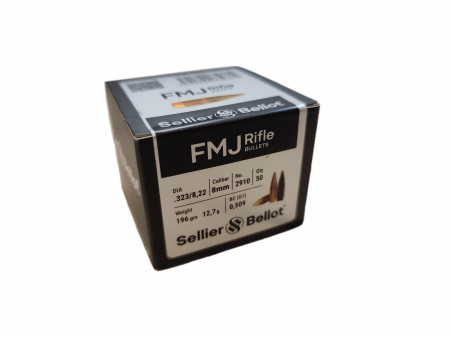 Boite de 50 ogives SELLIER&BELLOT 8mm (.323) FMJ 196gr / 12,7g