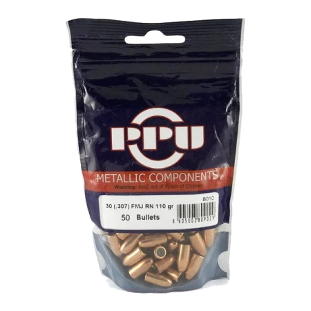 50 ogives P.P.U Partizan calibre 30 (.307) 110 gr / 7,12 g Full Metal Jacket