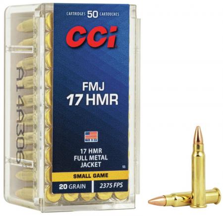 Boite de 50 cartouches CCI .17HMR FMJ 20gr / 1,30g