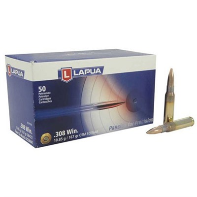 Boites de 50 cartouches LAPUA .308Win OTM SCENAR 167gr / 10,85g