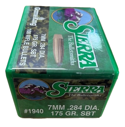 100 ogives Sierra calibre 7 mm (.284) 175 gr / 11,35 g Spitzer Boat Tail