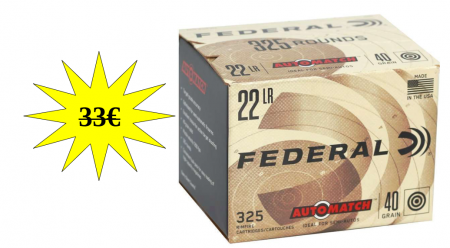 325 cartouches 22lr AUTOMATCH 40 gr / 2,59 g