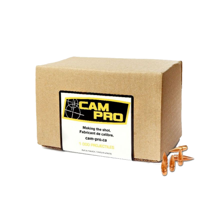 500 ogives CamPro calibre 30 (.308) 147 gr / 9,5 g Full Metal Jacket Boat Tail