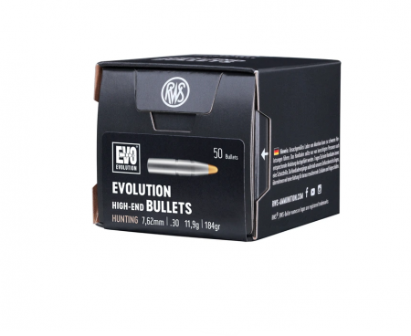 Boite de 50 ogives RWS Evo .30 (.308) 184gr / 11.9g
