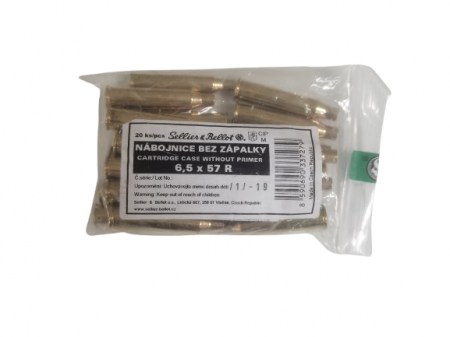 20 douilles vides SELLIER BELLOT cal. 6.5x57 R