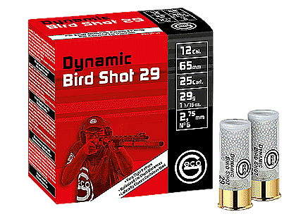 Boite de 25 cartouches GECO Dynamic Bird Shot cal. 12/65 grenailles 29g