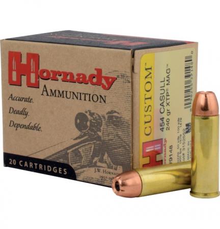 Boite de 20 cartouches HORNADY .454 CASULL XTP MAG 240gr / 15,55g