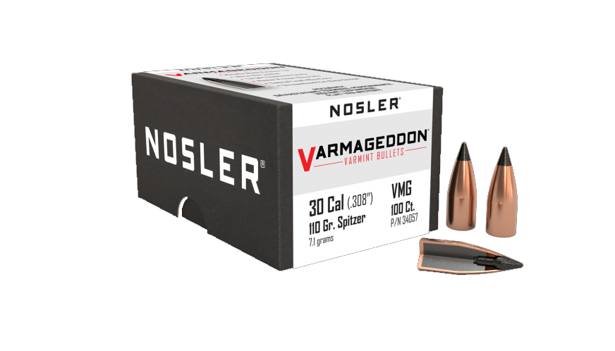 100 ogives Nosler Varmageddon calibre 30 (.308) 110 gr / 7,13 g FB Tipped
