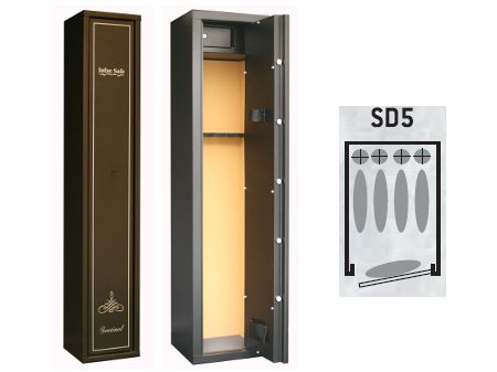 Armoire forte SENTINEL 4+1 armes avec lunette + coffre intérieur  SD5