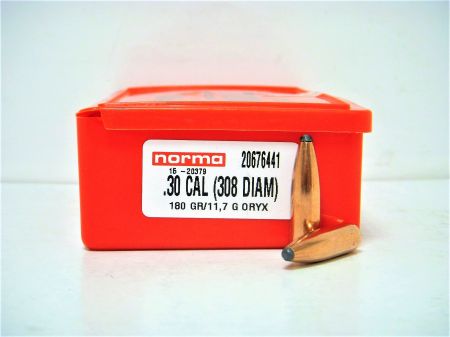 100 ogives Norma Oryx calibre 30 (.308) 180 gr / 11,7 g