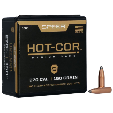 100 ogives Speer Hot-Cor calibre 27 (.277) 150 gr / 9,72 g Soft Point