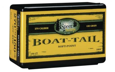 100 ogives Speer calibre 27 (.277) 150 gr / 9,72 g SPBT Soft Point Boat Tail