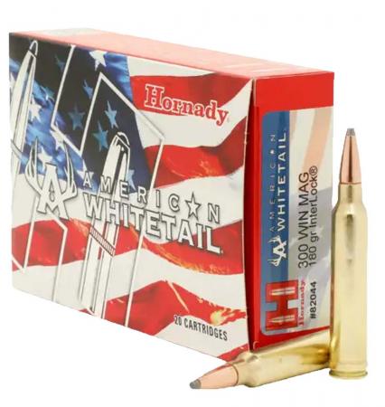 Cartouches Hornady American Whitetail .300 Winchester Magnum InterLock SP 180 gr / 11,66 g