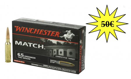 Boite de 20 cartouches WINCHESTER Match 6.5Creedmoor HPBT 140gr / 9,07g