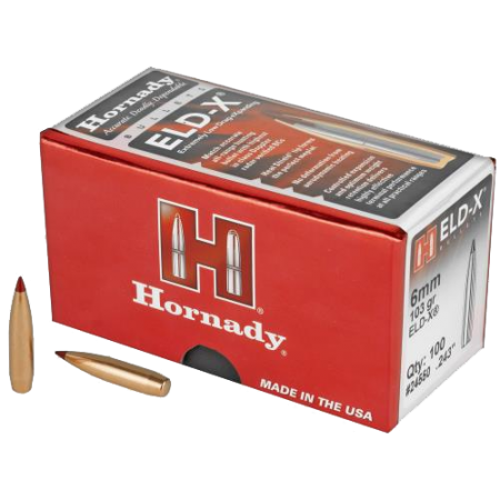 100 ogives Hornady ELD-X calibre 6 mm (.243) 103 gr / 6,7 g