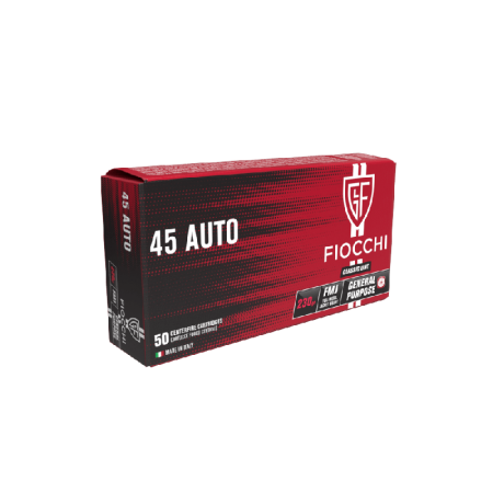 Boite de 50 cartouches FIOCCHI .45acp FMJ 230gr / 14,90g