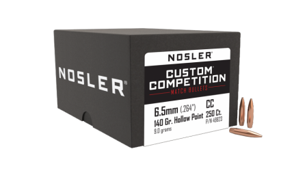 250 ogives Nosler Custom Compétition calibre 6.5 (.264) 140 gr / 9,10 g Hollow Point Boat Tail
