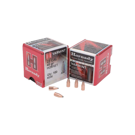 100 ogives Hornady calibre 22 (.224) 45 gr / 2,92 g Varmint