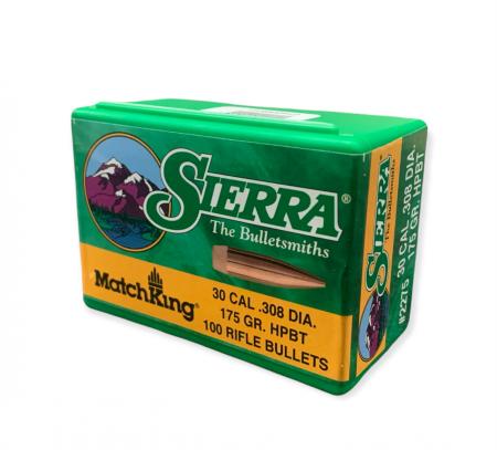 100 ogives Sierra Hollow Point Boat Tail Match King calibre 30 (.308) 175 gr / 11.35 g