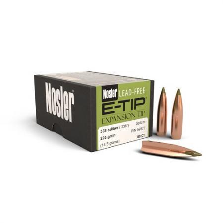 50 ogives Nosler cal .338 (.338) E-TIP 225 gr / 14,6 g