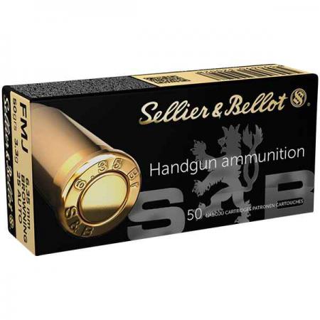 Boite de 50 cartouches SELLIER&BELLOT 6,35 (.25 ACP) FMJ 50grs / 3,24g