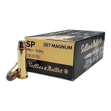 Cartouches Sellier & Bellot .357 Magnum SJSP 158 gr / 10,25 g