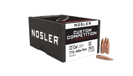 250 ogives Nosler Competition Custom calibre .22 (.224) 77 gr / 5 g Hollow Point Boat Tail