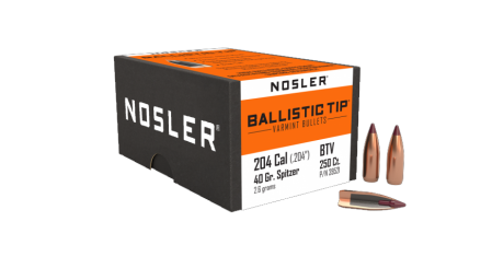 250 ogives Nosler Ballistic Tip Varmint calibre .20 (.204) 40 gr / 2,60 g