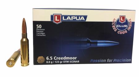 Boite de 50 cartouches LAPUA 6.5Creedmoor OTM SCENAR 123gr / 8g 