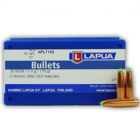 50 ogives Lapua CEX Naturalis calibre 30 (.308) 170 gr / 11 g