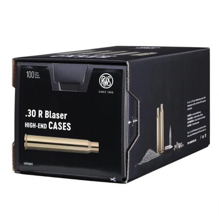 100 étuis vides RWS Cal. 30R Blaser