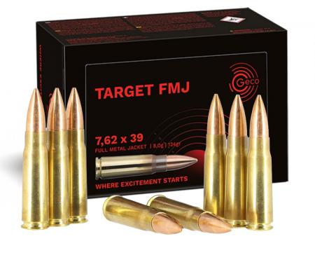 Cartouches GECO 7,62x39 FMJ 124 gr / 8 g
